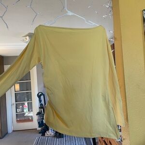 Topshop Butter Yellow Asymmetrical Long Sleeve Top Size S